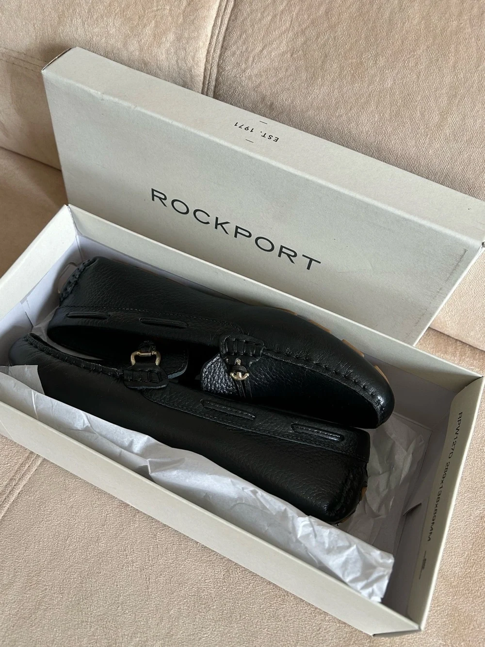 🔥New with Box🔥 Rockport Black Leather Stylish, Comfort Loafer Shoes